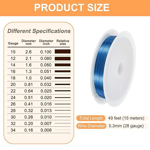 HARFINGTON 49ft Jewelry Wire, 28 Gauge Brass Craft Soft Metal Tarnish Resistant - Image 2
