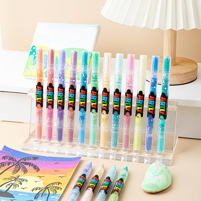 72 Colors Paint Markers, Dual-Color Acrylic Pens by Unknown