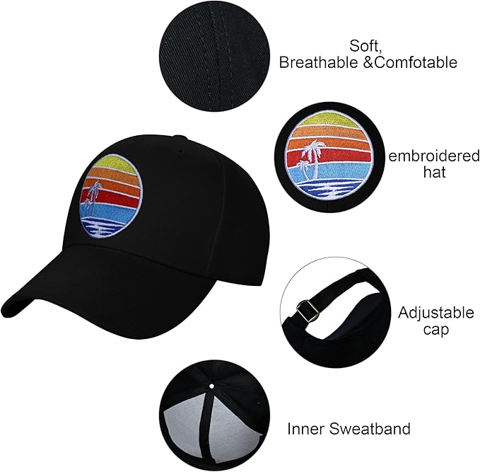 Embroidered Baseball Cap for Women Men Adjustable Baseball Hat Black Baseball Cap Trucker Hat