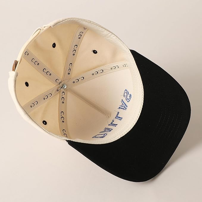 MIRMARU Two-Tone Vintage Canvas Trucker Hats for Men & Women, Adjustable Size Baseball Caps with Trendy Embroidered Design