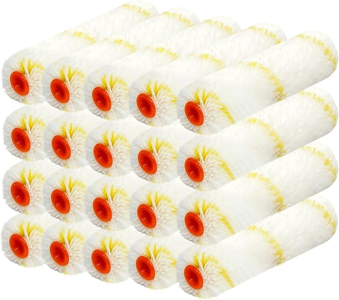 20 Pieces Paint Roller Cover, 6 inch Microfiber Roller Covers, Washable Covers by Hubaow