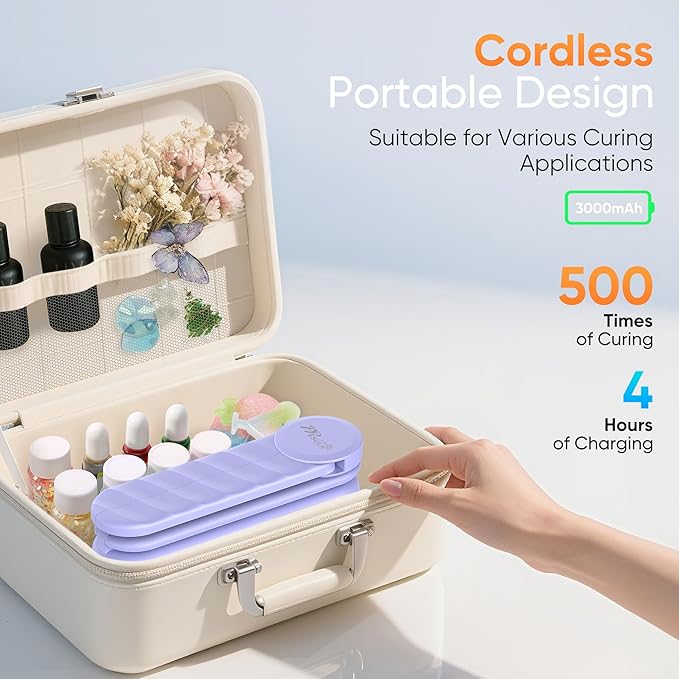 PPESULK Cordless UV Light for Resin Curing, 3000mAh Rechargeable Fast UV Light - Image 5
