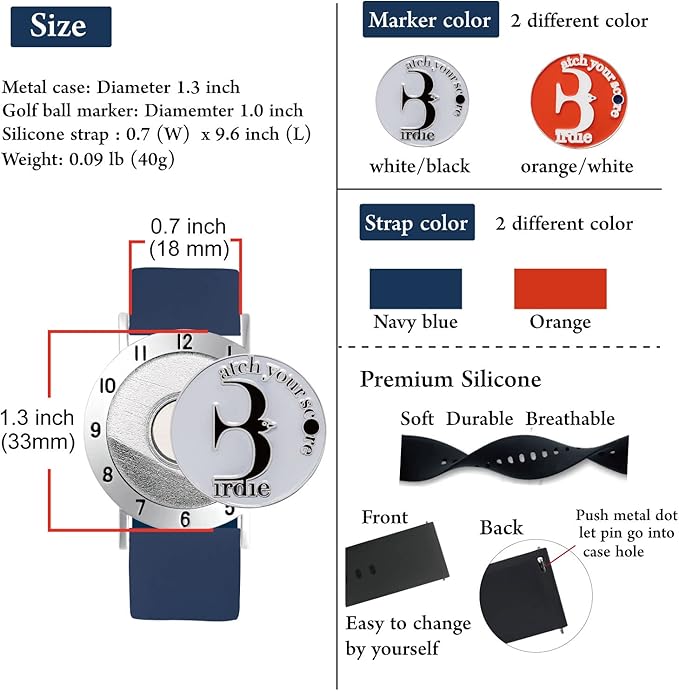 Golf Ball Marker with Golf Stroke Counter Bracelet, Birdie Ball Marker, Golf Accessories for Men and Women, Golf Gifts for Men and Women