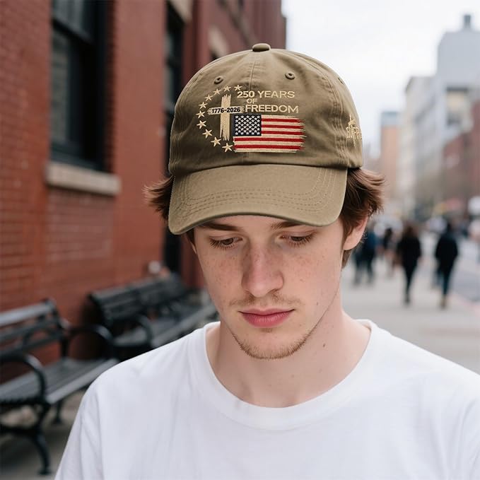 US 250 Years Freedoms 1776-2026 250th Birthday Embroidered Hats Garde Cap for Him