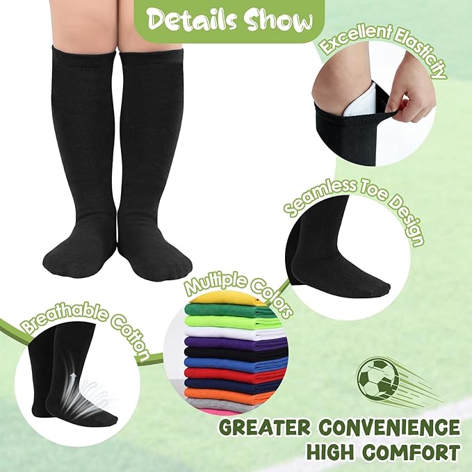 American Trends 2 Pairs Baseball Soccer Socks Youth Boy Girl Kids Toddler Softball Football Tball Socks Knee High Accessories
