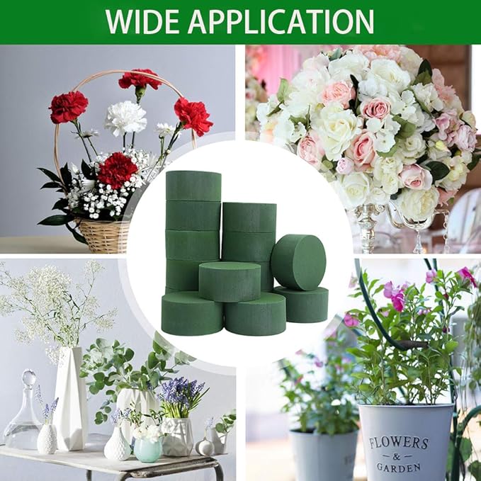 LOMIMOS 20PCS 3''Round Floral Foam Bricks, Wet Florist Floral Foam Block Flower - Image 6