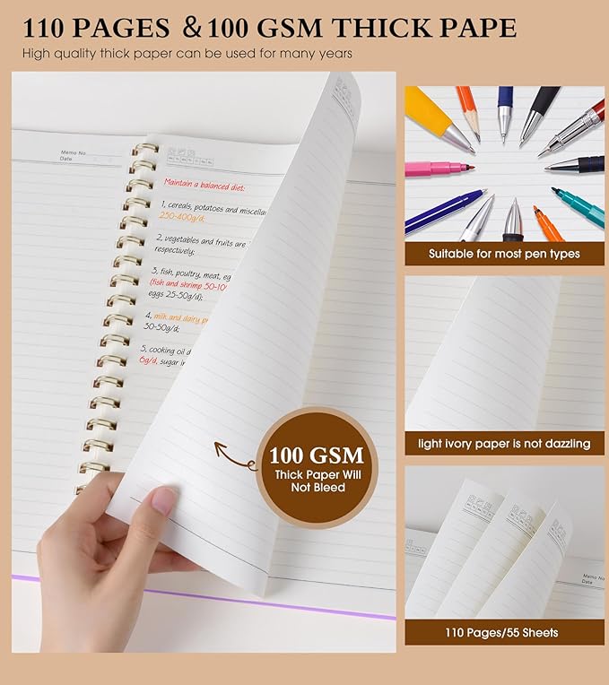 Spiral Notebook Journal 8.5” x 11”, A4 Large Notebooks - Image 4