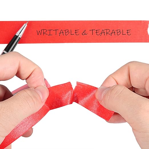Red Painter's Tape, 1 inch x 60 Yards x 10 Rolls - Image 5
