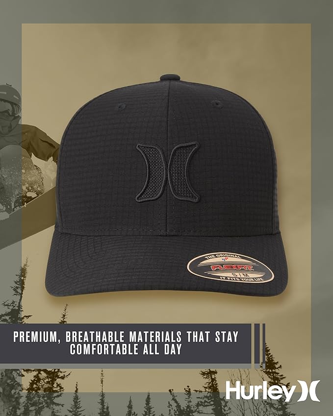 Hurley Men's Caps - One & Only Flexfit Baseball Cap - Fitted Hats for Men (S-XL)