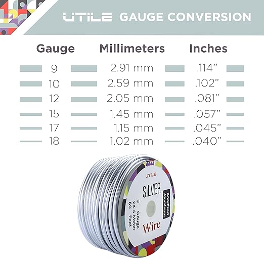 UTILE Armature Aluminum Wire 80 ft 9 Gauge 3.7 mm Anodized Craft Bendable Wire - Image 2