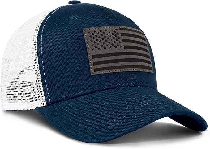American Flag Trucker Hat - Snapback Hats for Men Women Baseball Cap - Breathable Mesh & Adjustable Fit for Casual Wear