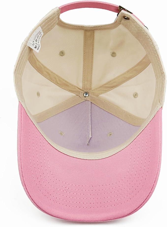 Two-Tone Cotton Baseball Cap with Embroidered Western Sayings - Adjustable Cowboy Style Hat for Men and Women