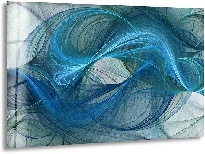 My Photostation.com 48Wx32H'' Blue Energy Abstract Wall Art – Fluid Motion by MyPhotostation