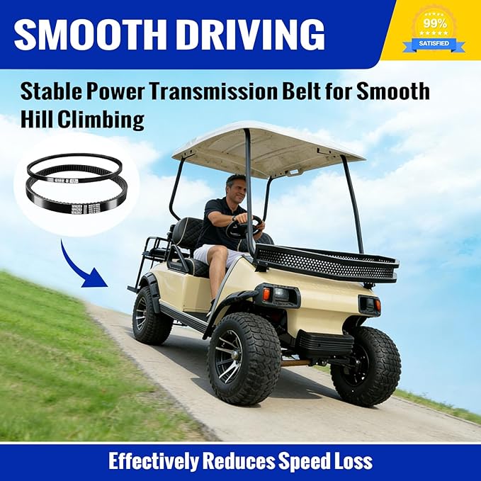 Roykaw Club Car DS Precedent Drive Belt and Starter Generator Belt Kit Fit Golf Cart DS 1997-UP and Precedent 2004-UP, Replace 101916701, 1016203