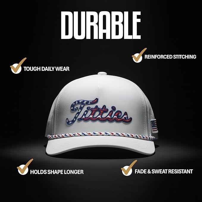 Curves & Clubs Titties Golf Hat - Funny Golf Hat, Titties Hat - Funny American Hat - One-Size-Fits-All - Men's Gifts