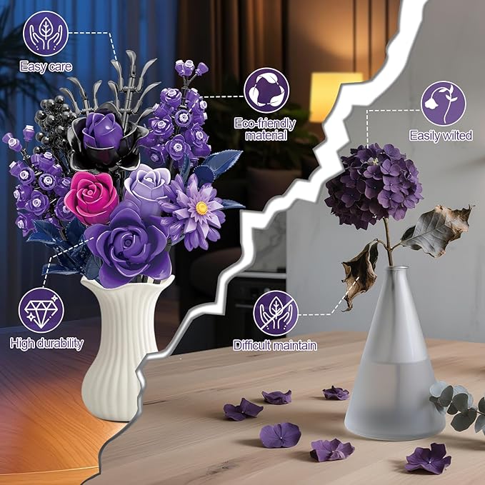 Gohero Purple Roses Building Blocks Set - Image 4