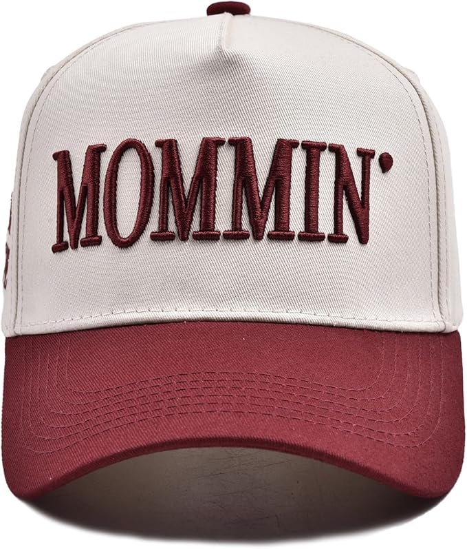 Womens Baseball Caps Casual Mommin Embroidery Letters Trucker Hat Adjustable Ponytail Baseball Hat for Streetwear