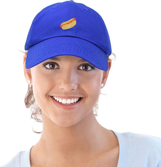 DALIX Hot Dog Hat Embroidered Mens Womens Baseball Cap
