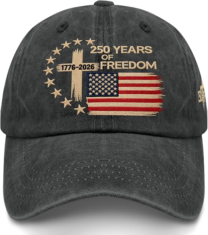 US 250 Years Freedoms 1776-2026 250th Birthday Embroidered Hats Garde Cap for Him