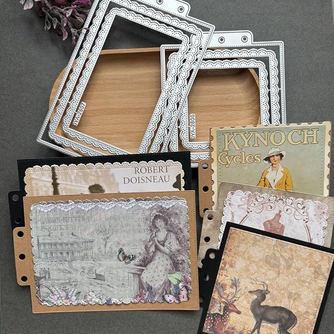 Rectangle Lace Loose-Leaf Cutting Dies, Backgrounds Frame Die Cuts Metal - Image 4