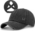 Criss Cross Ponytail Hat Women Washed Distressed Baseball Caps Adjustable High Messy Bun Ponycap