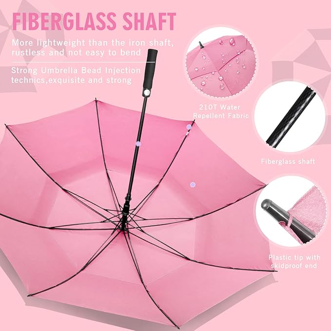 ZOMAKE Golf Umbrella Windproof, Extra Large Oversized Heavy Duty Double Canopy for Rain, Sports Games & Push Cart(51/54/62/68/72Inch)