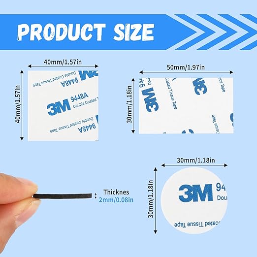 UPINS Double Sided Foam Tape, Strong Sticky Double Sided Foam Pads - Image 2