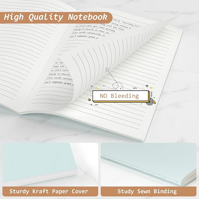 Journaling Notebooks A5 College Ruled Notebook 16 Pack Lined Small Kraft - Image 3
