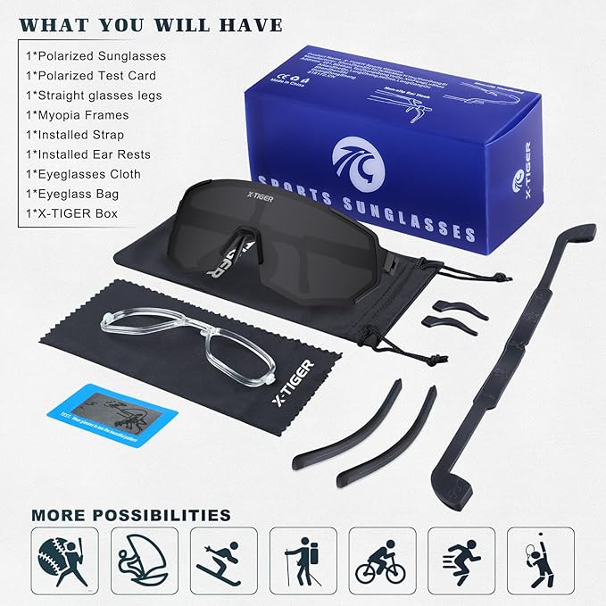 X-TIGER Polarized Youth Baseball Sunglasses UV400 Kids Sunglasses Boys Girls 8-12 Youth for Softball Cycling Sports Glasses