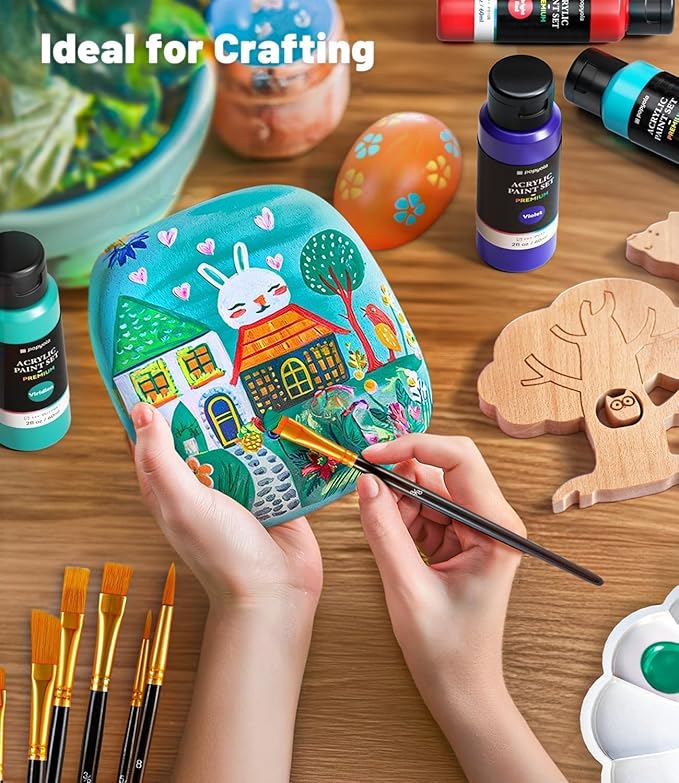 52 PCS Acrylic Paint Set with 12 Brushes, 2 Knives & Palette, 36 Colors Art - Image 8
