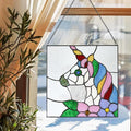 PA0003 Stained Glass Window Panel 12" Wx12 H Window Suncatcher Tiffany Style by HomeBeauty