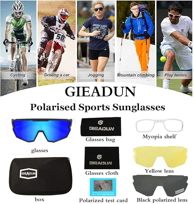 Sports Sunglasses Cycling Glasses Pink Polarized Glasses Baseball glasses with 3 lenses,Fishing,Ski Running Golf