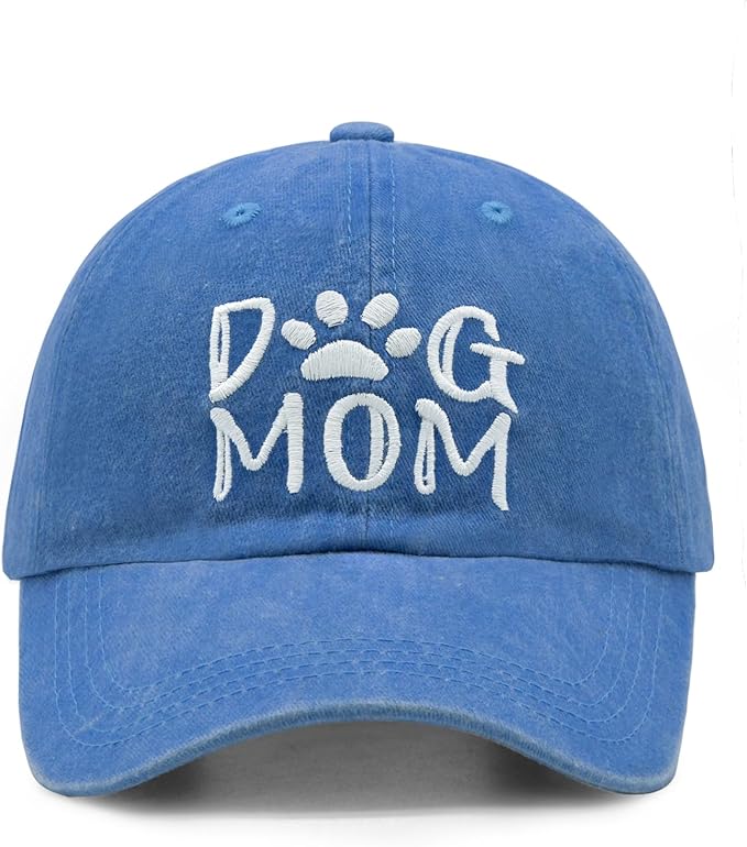 Waldeal Women's Embroidered Dog Mom Hat Adjustable Denim Baseball Cap