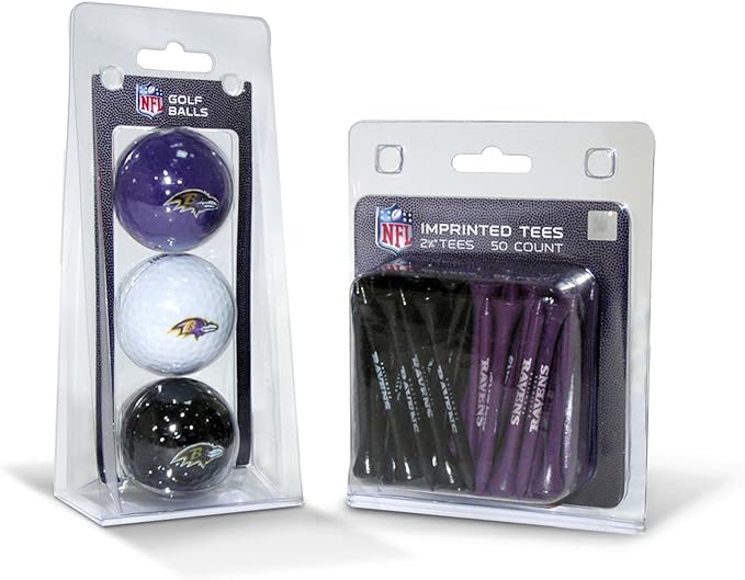 Team Golf NFL Kansas City Chiefs 3 Golf Balls and 50 Golf Tees Logo Imprinted Golf Balls (3 Count) & 2-3/4" Regulation Golf Tees (50 Count), Multi Colored