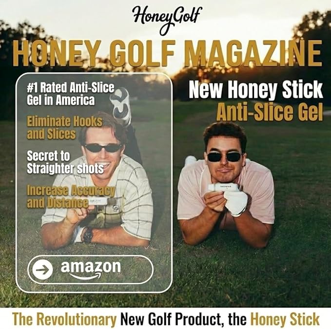 HoneyStick Anti Slice Gel for Golf Clubs - Anti-Hook Spin Reducer for Driver, Woods, Hybrids, Irons - Golf Accessories for Men - Golfers Must Haves & Essentials