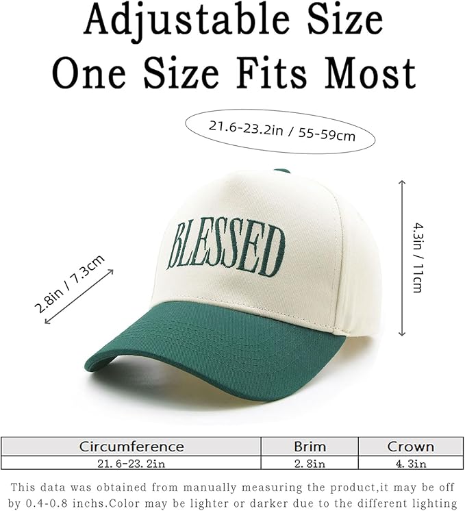 Blessed Trucker Hat, Vintage Embroidered Christian Baseball Caps for Men & Women, Trendy Religious/Birthday Gifts