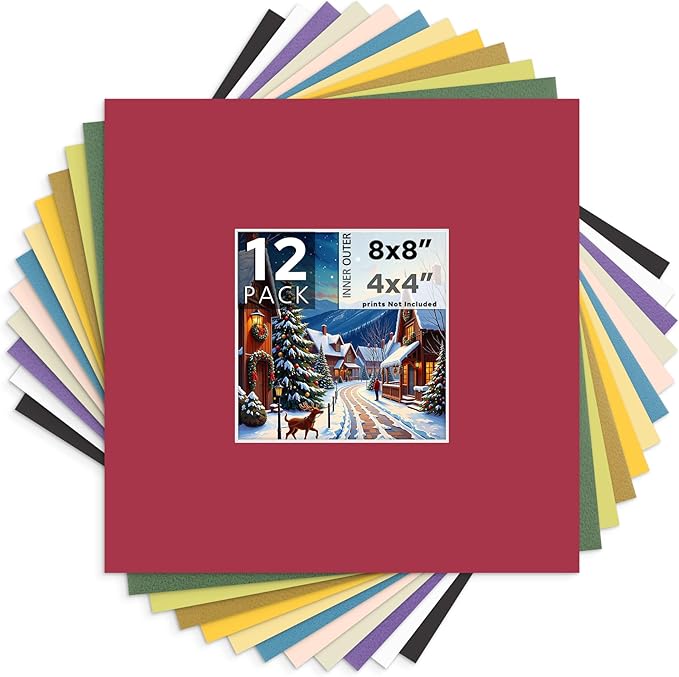 Mat Board Center, 8X8 Mix Color Mats by MatBoardCenter