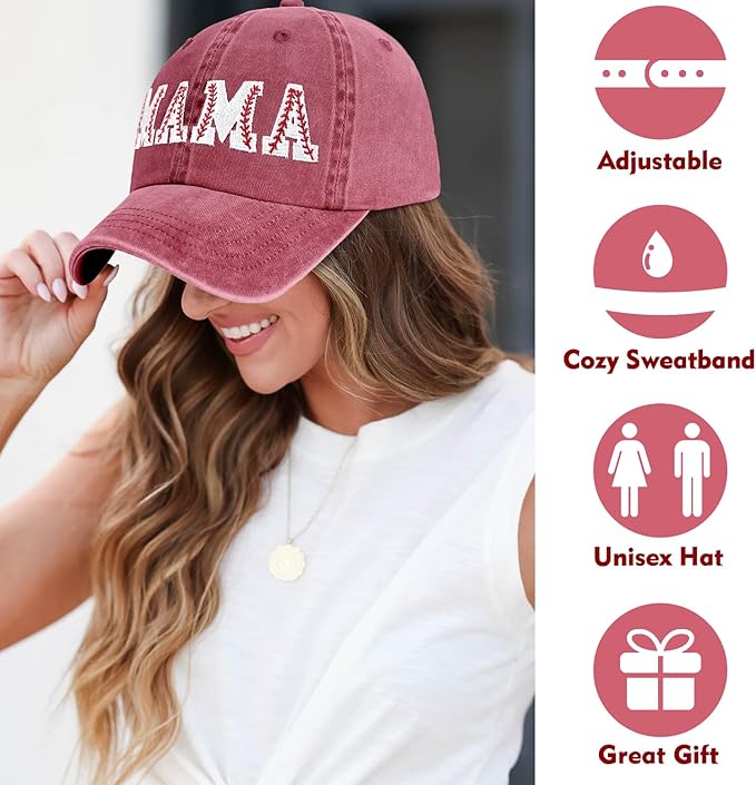 Mama Trucker Hat Mothers Day Birthday Gifts for Mother Mom Mama Embroidered Adjustable Washable Baseball Cap