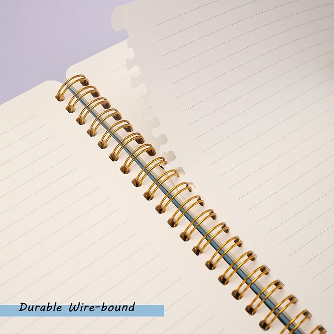 Spiral Notebook for Women, Durable A5 Leather Hardcover Notebooks, 140 Lined - Image 3