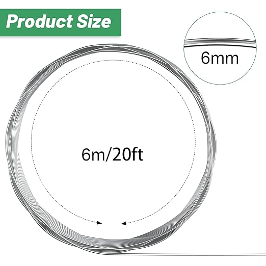 Pelopy Aluminum Wire 1/4 Inch Diameter Metal Wire 20 ft Armature Bendable - Image 2