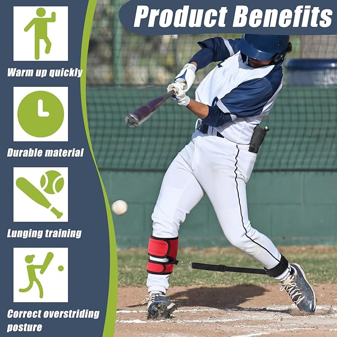 Wettarn Baseball Training Aid Softball Training Harness Baseball Practice Equipment for Stepping Out Leg Pulling Out Overstriding Lunging