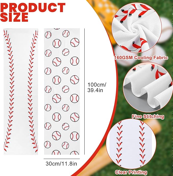 2pcs Baseball Cooling Towels for Bogg Bag – 160GSM Breathable Ice Towels, Thickened Chilly Sports Accessories for Beach/Gym/Travel/Workout, Bogg Bag Companion,Sweat-Absorbing/Quick-Drying-White