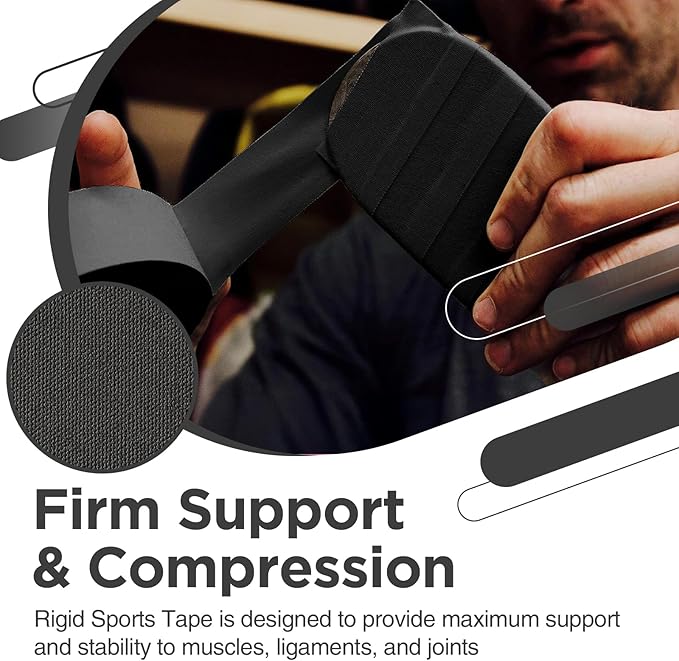OK TAPE Athletic Sports Tape（4 Packs) Black- 32.8ft Per Roll Athletic Tape for Injuries,Strong Stick No Residue Athlete & Sport Trainers First Aid Injury Wrap, Hockey Stick