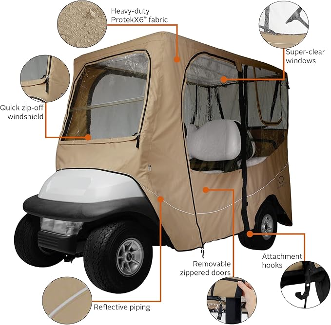 Classic Accessories Fairway Golf Cart Deluxe Enclosure
