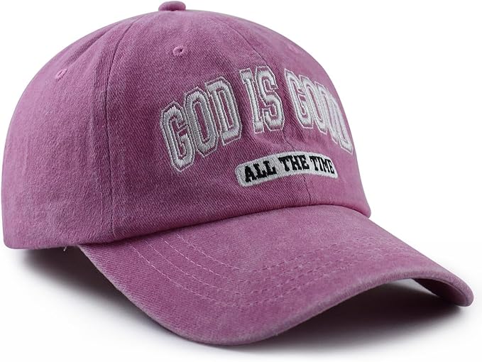 God is Good All The Time Hat for Men Women, Funny Adjustable Cotton Embroidered Jesus Christian Faith Baseball Cap