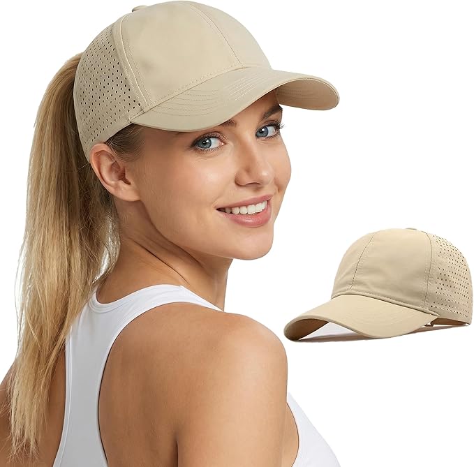 Men Adjustable Quick Dry Baseball Cap Laser Cut Mesh Ball Curved Brim Snapback Hat