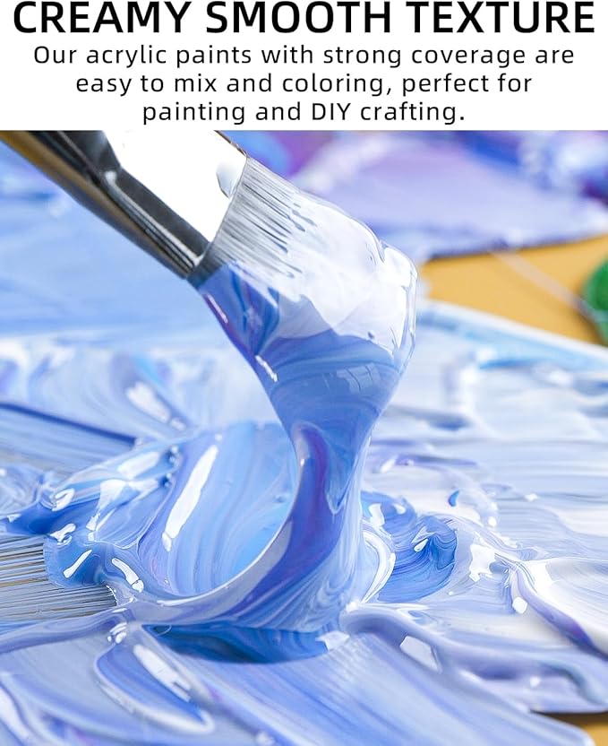 Nicpro 24 Colors Large Bulk Acrylic Paint Set, Rich Pigments Non Toxic - Image 2