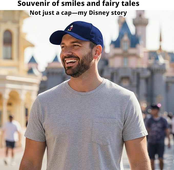 Disney Mens Baseball Cap, Mickey Mouse Adjustable Hat for Adult