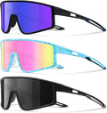 3 Pack Kids Sunglasses Youth Baseball Polarized Sun Glasses Sports Cycling Running for Boys Girls UV Protection