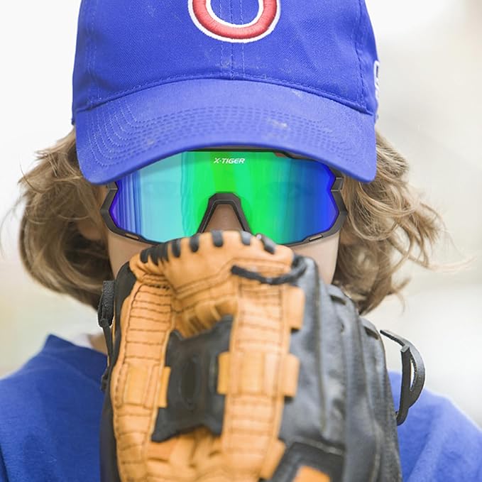 X-TIGER Kids Sunglasses Polarized Youth Baseball Sunglasses for 8-14 boys girls UV400 Sports Softball Cycling Glasses